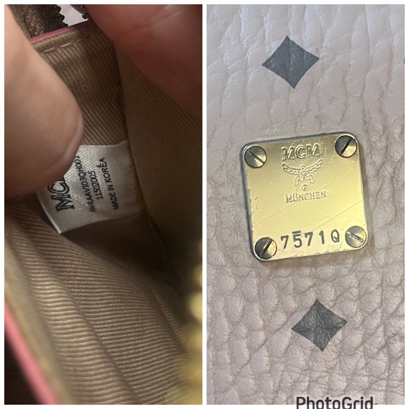 MCM Visetos Mini Camera Crossbody Bag Powder Pink Leather Chain Strap - Picture 15 of 16